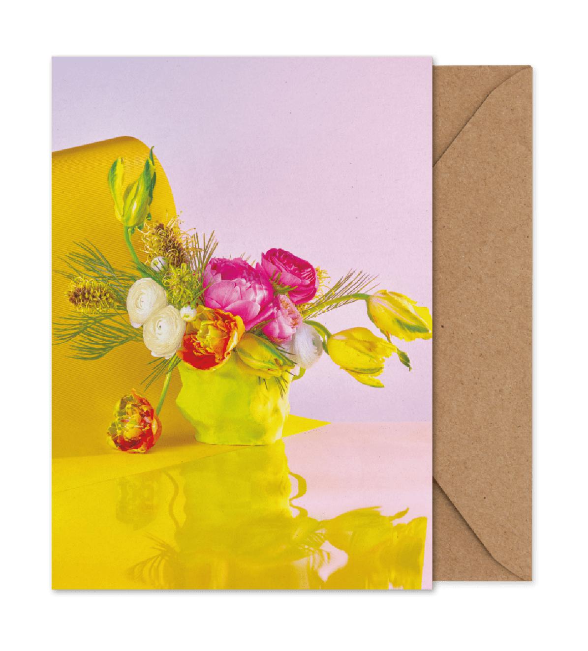 Papírový kolektivní květina 03 Art Card, žlutá