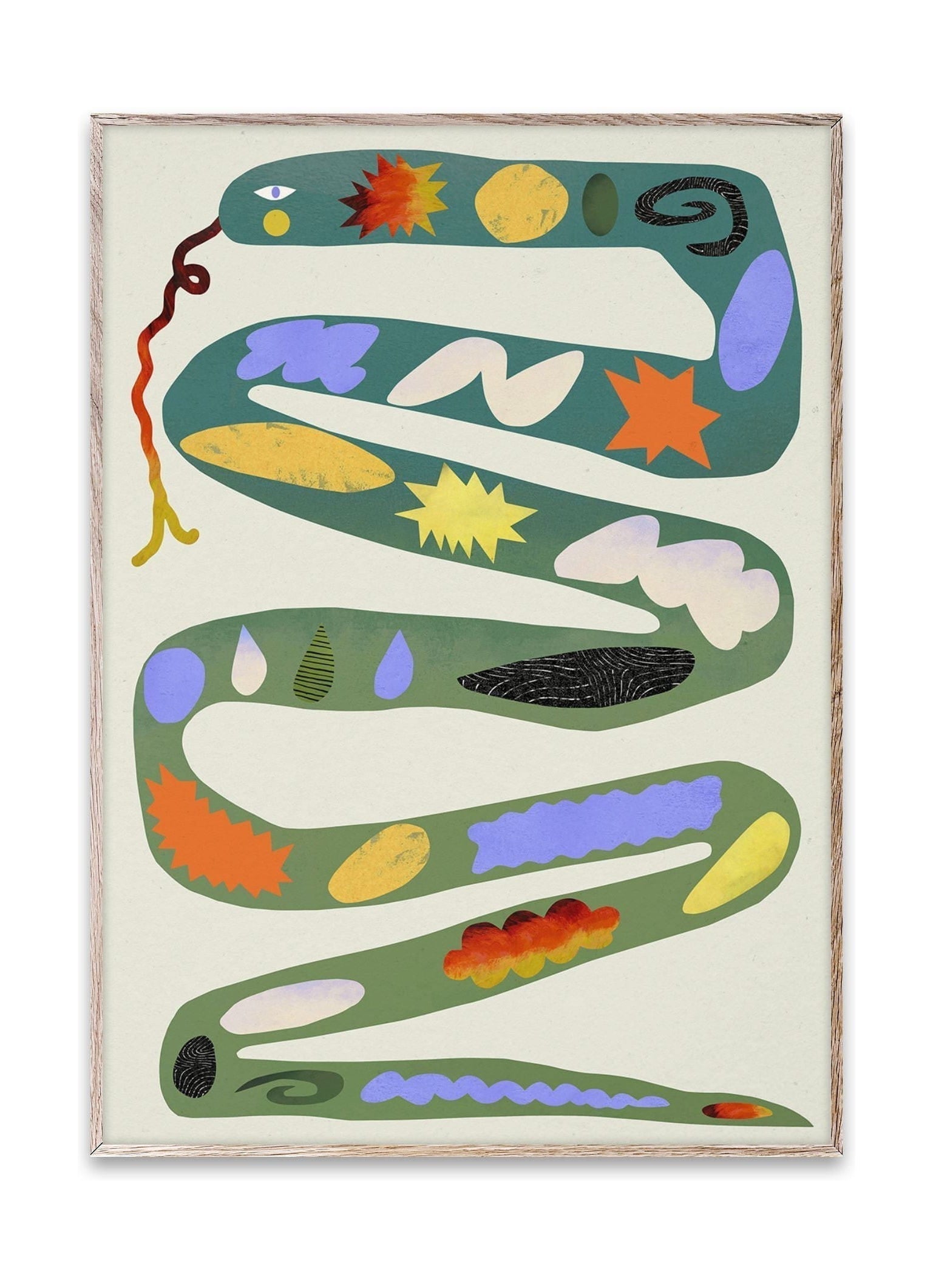 Paper Collective Green Snake plakát, 50 x70 cm