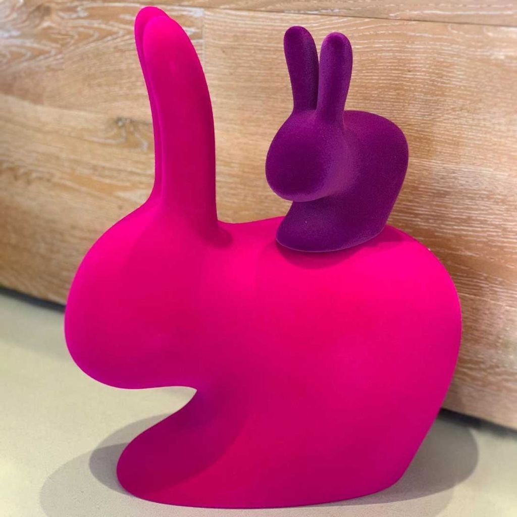 Qeeboo Bunny Chawer Velvet povrch, oranžová