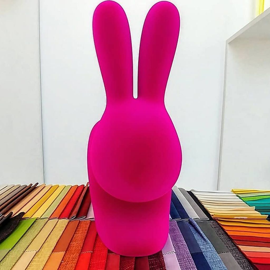 Qeeboo Bunny Chawer Velvet povrch, oranžová