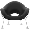 Qeeboo Pupa Armchair Chrome Frame Indoor, Black