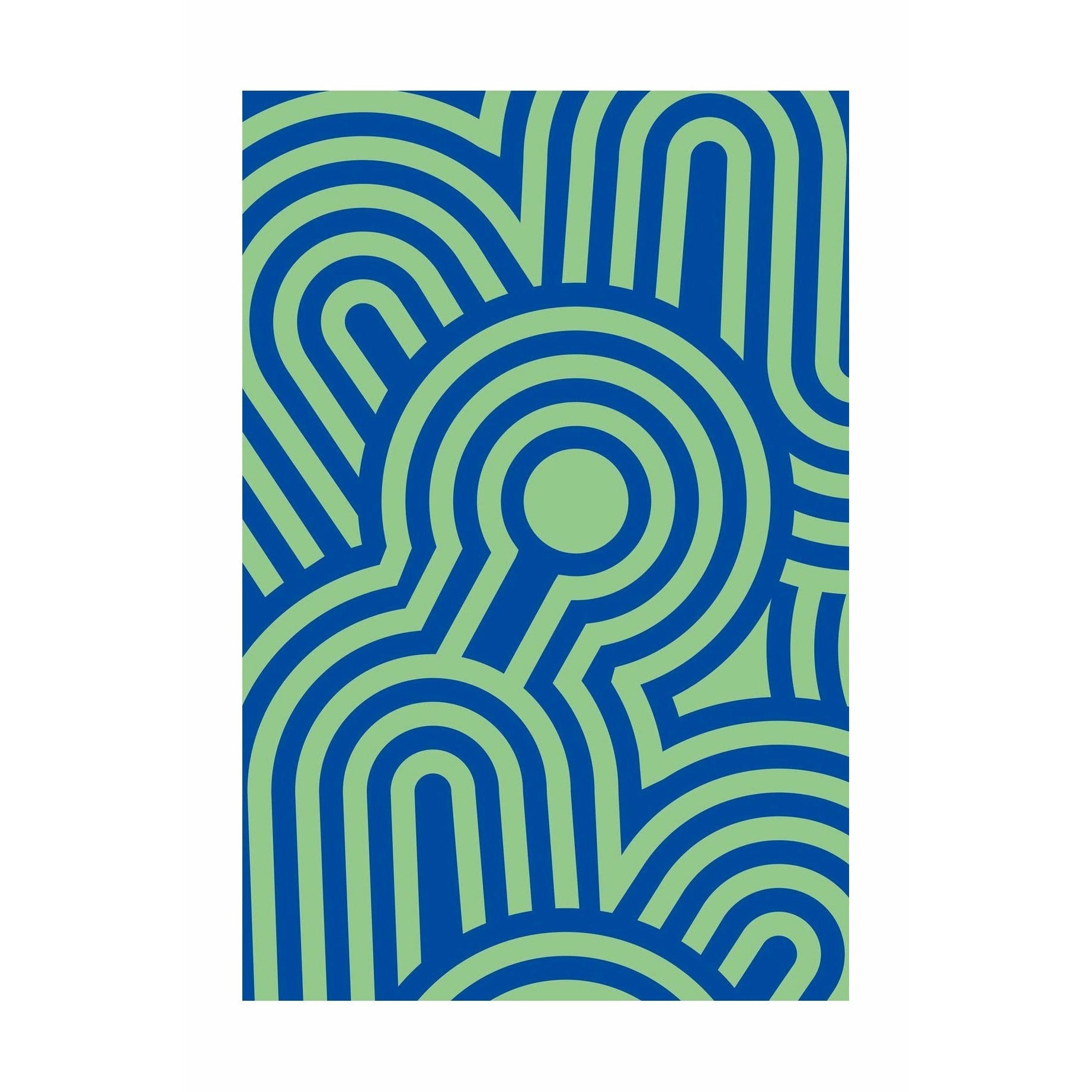 Qeeboo stillema 6 koberec 200x300 cm, zelená/modrá