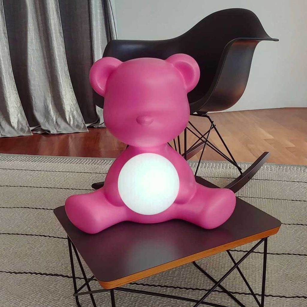 Qeeboo Teddy Girl Led Rechargeable Table Lamp, Fuxia