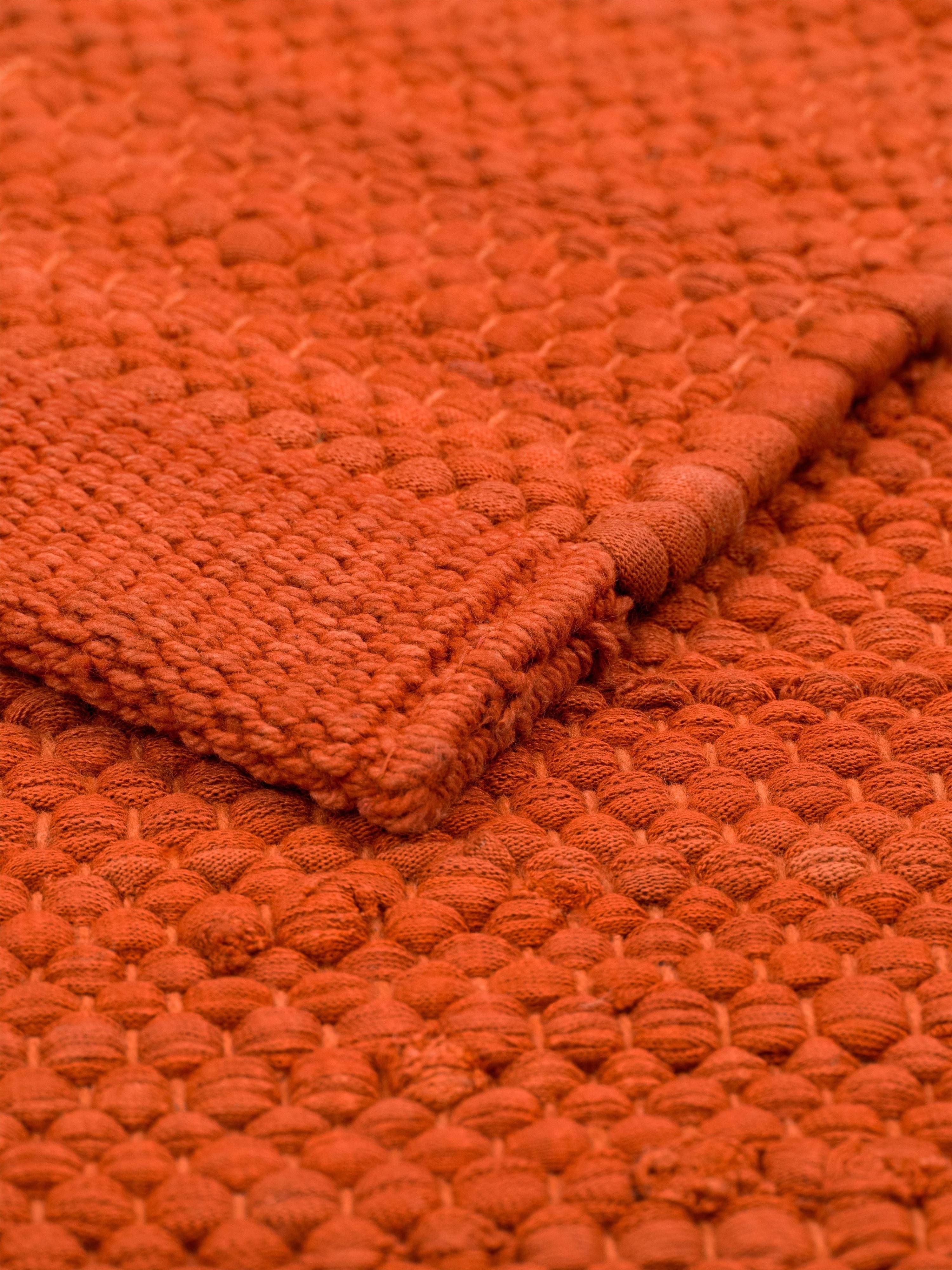 Rug Solid Cotton Rug 170 X 240 Cm, Solar Orange