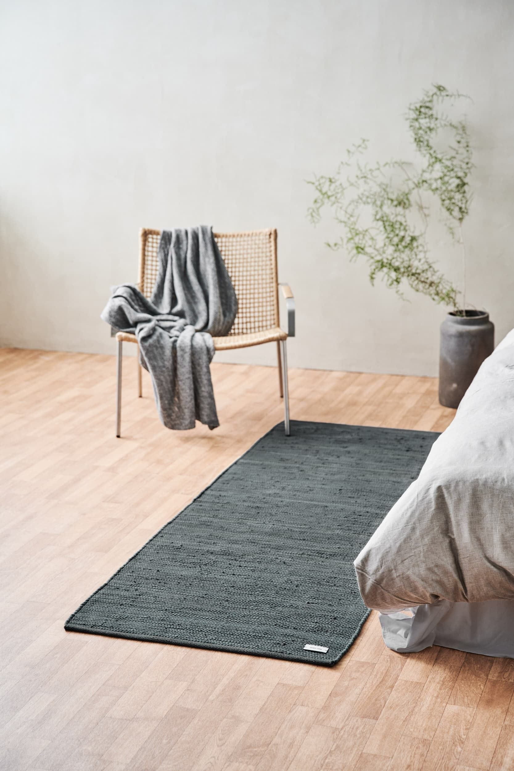 Koberec pevný bavlněný koberec 170 x 240 cm, ocelová šedá