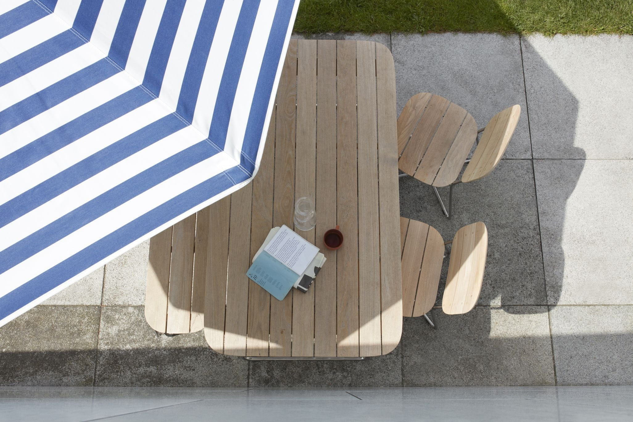 Skagerak Messina Parasol ø270 Cm, Dark Blue Stripes