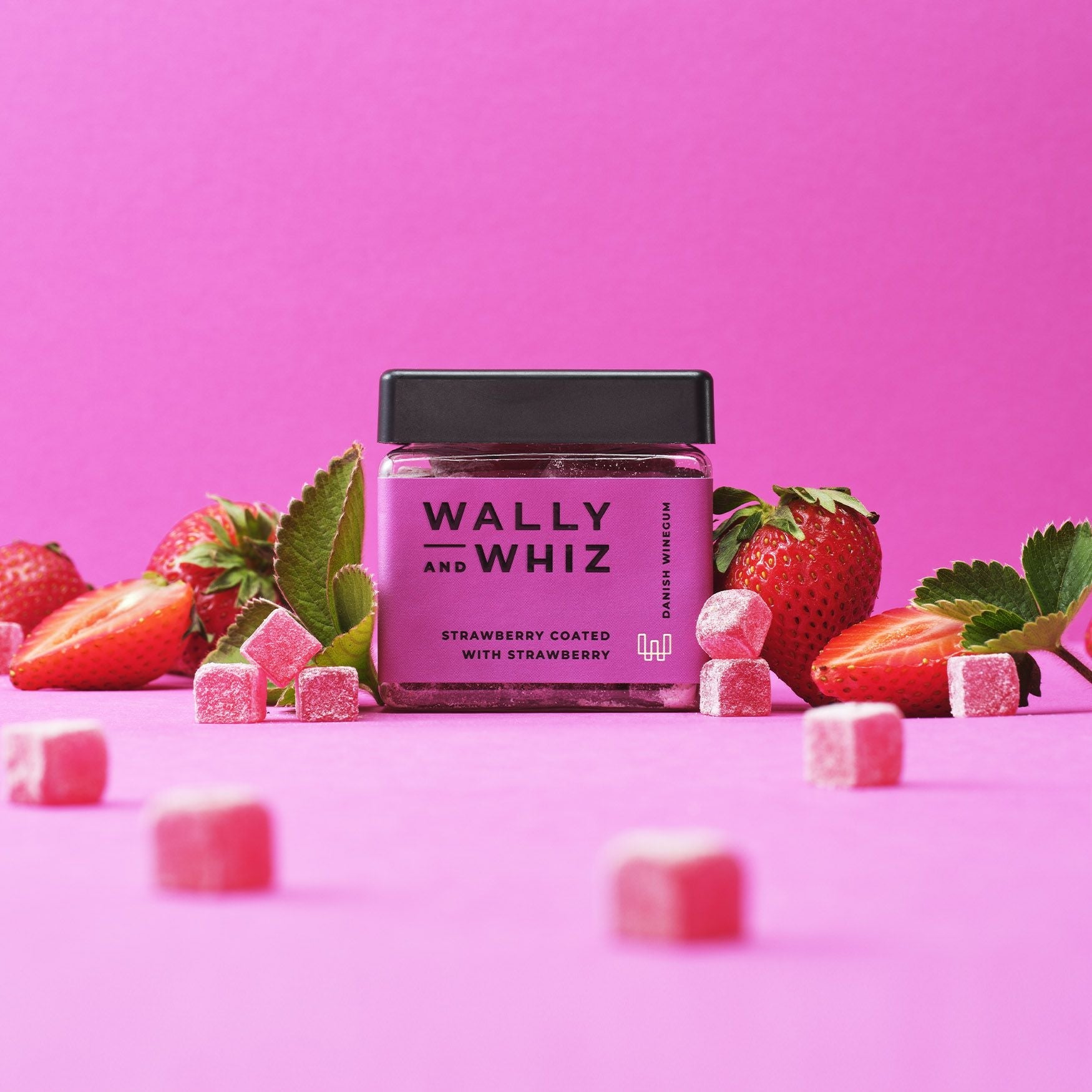 Wally a Whiz Summer Wine Gum Cube, Strawberry s jahodami, 140 g