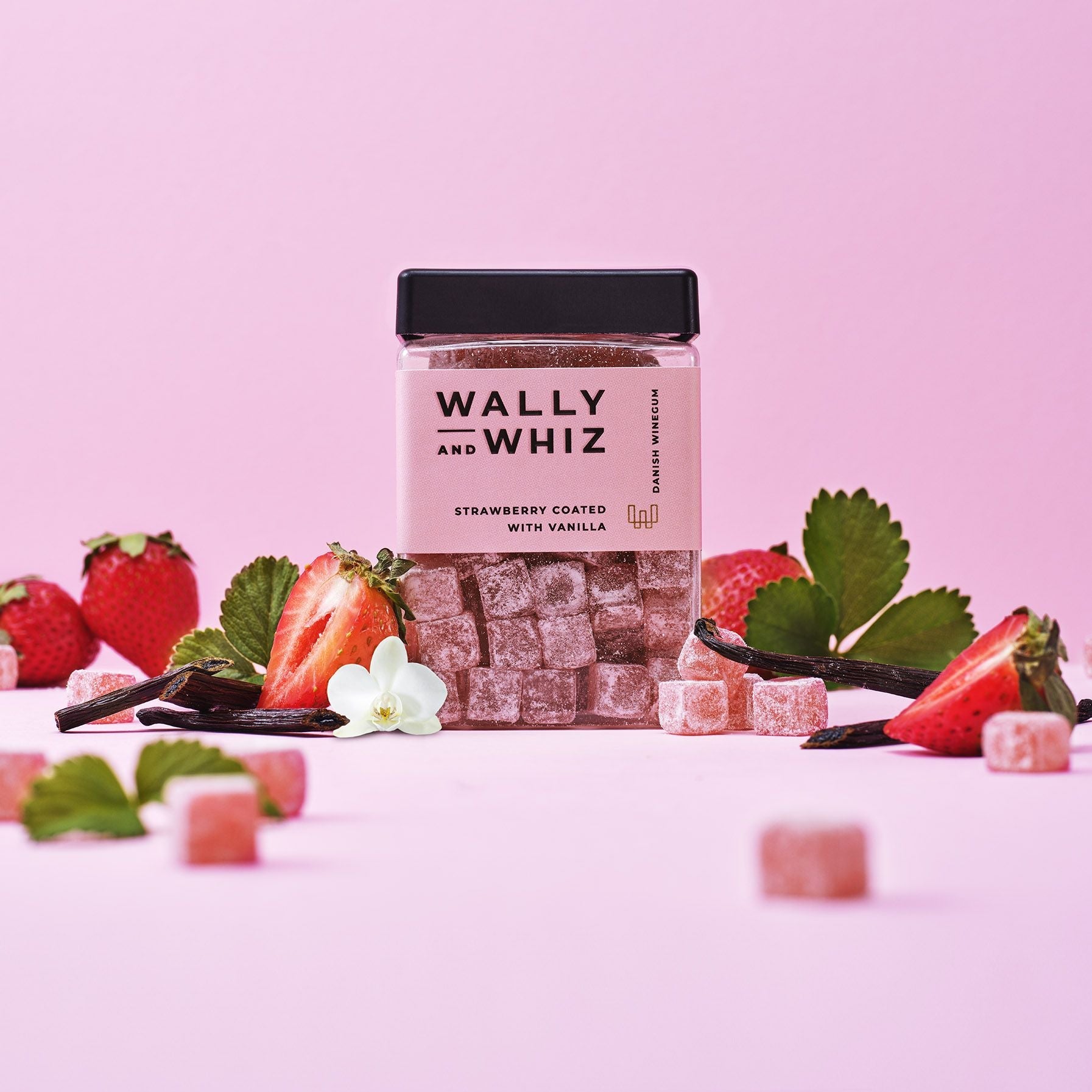 Wally a Whiz Summer Wine Gum Cube, Strawberry s vanilkou, 240 g