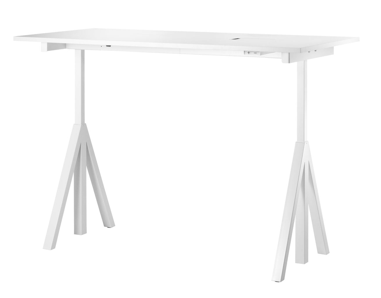 String nábytek Výška nastavitelná pracovní tabulka 78x160 cm, bílý laminát