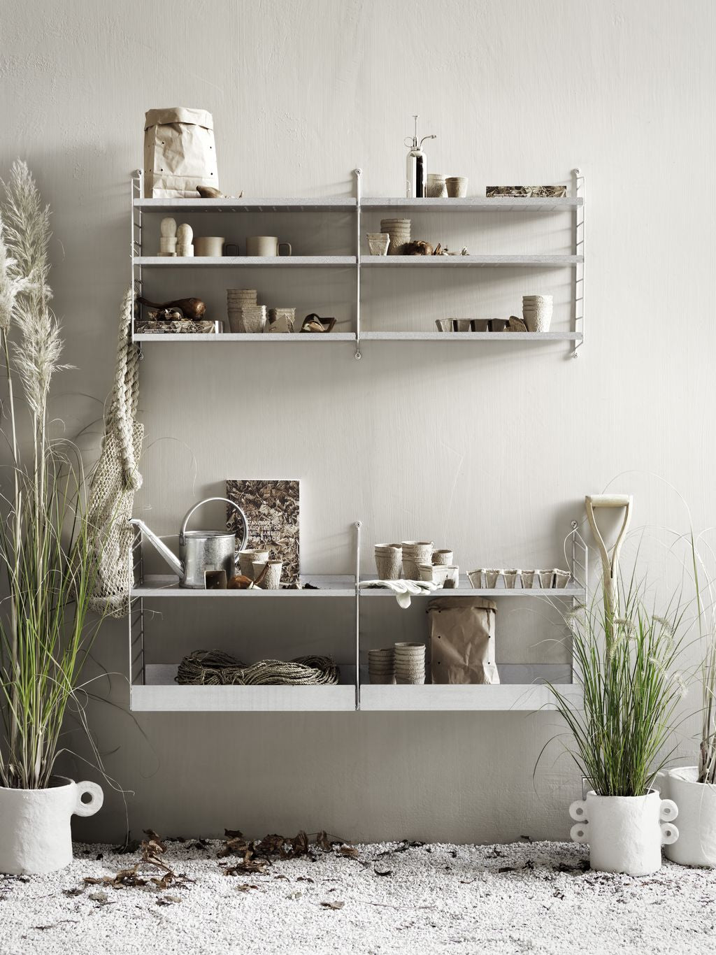 String Furniture String System Metal Shelf With Low Edge, 30x58 Cm