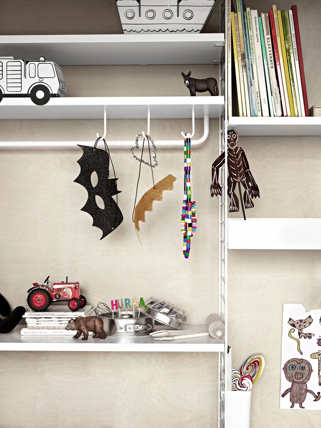 String Furniture String System Metal Shelf With Low Edge 20x78 Cm, White
