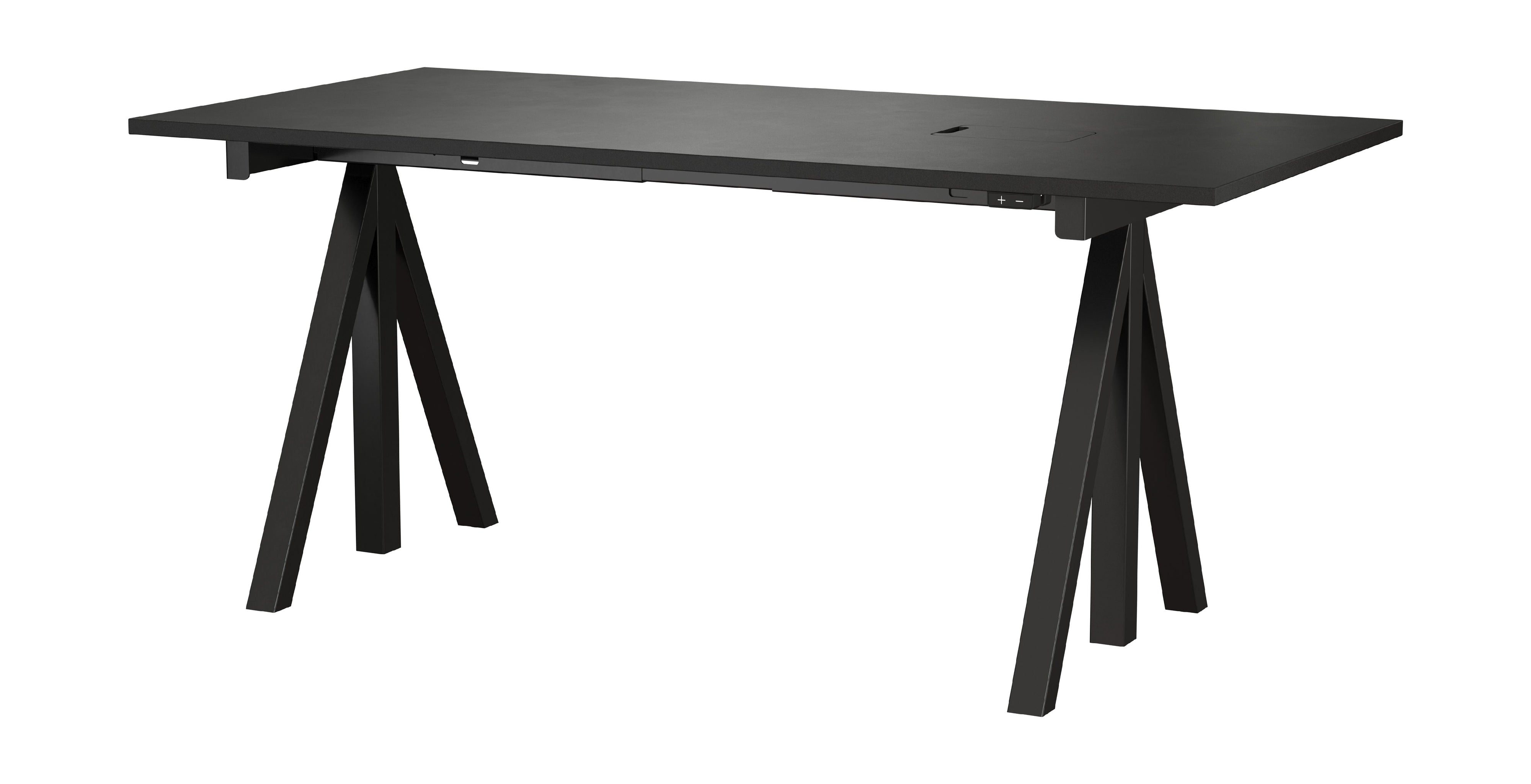 String nábytek Výška Nastavitelná pracovní tabulka 78x160 cm, černá/černá