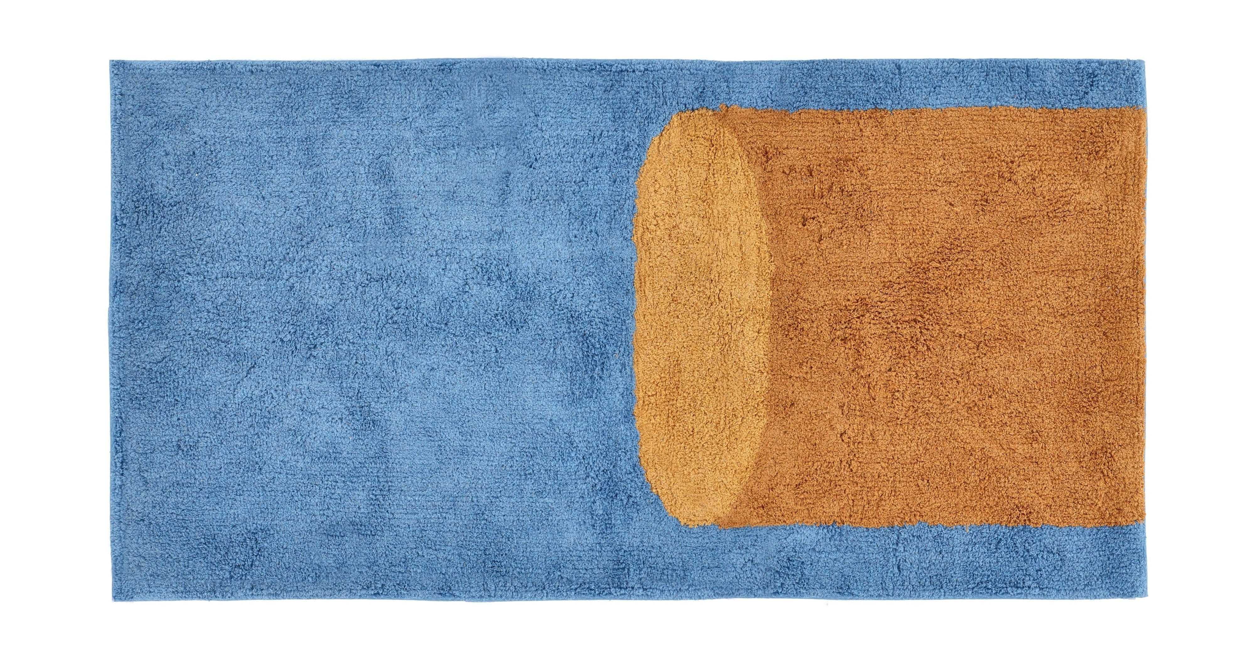 Styly sběru vily všívané koberec 70x70 cm, modrá/hnědá