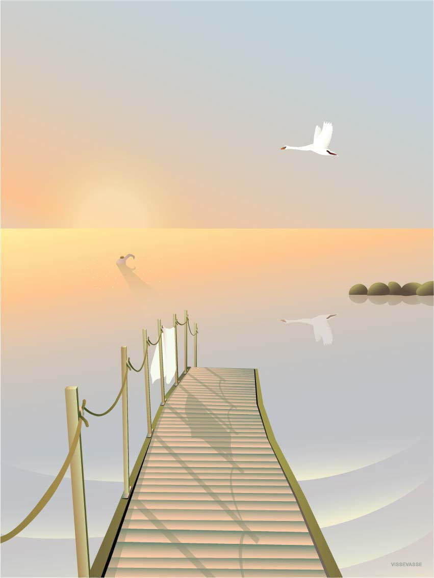 Vissevasse Bathing Bridge Poster, 30x40 Cm