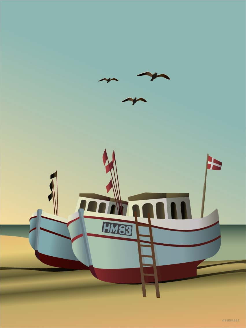 Vissevasse Fishing Boats plakát, 50x70 cm