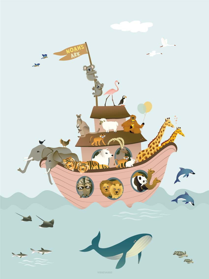 Vissevasse Noahs Ark Poster, 70x100 Cm