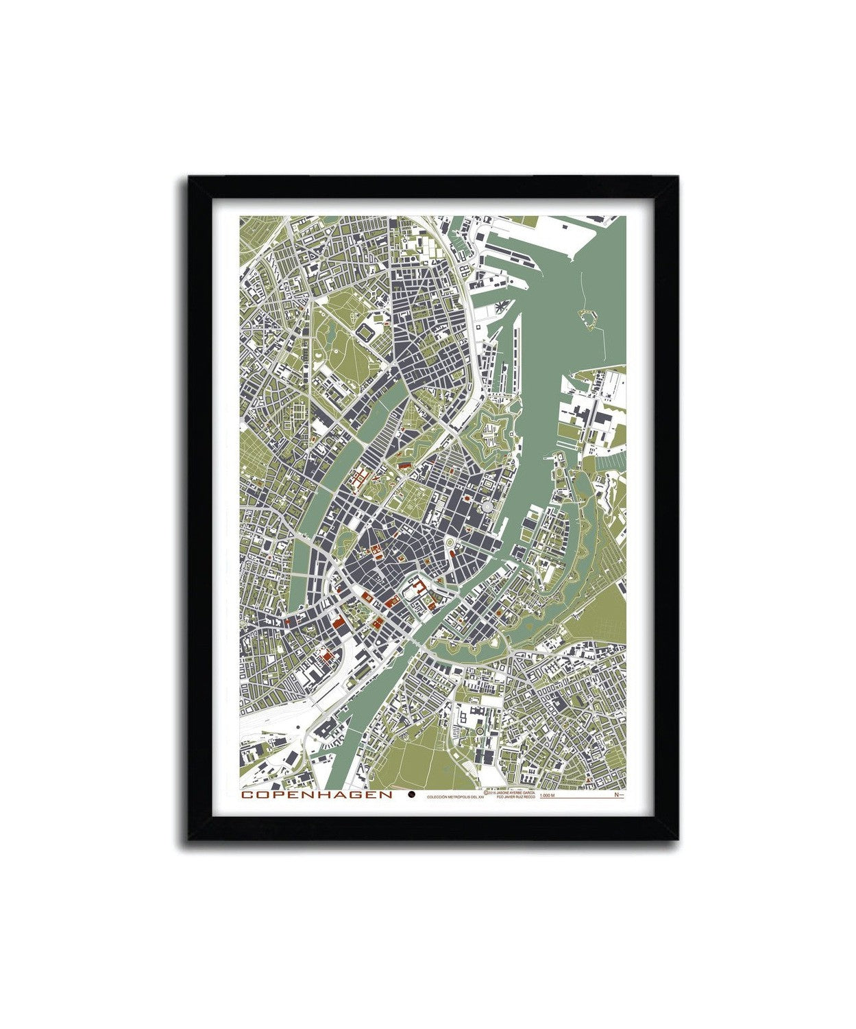 Afiche Copenhague rytina od Planos Urbanos