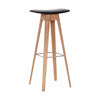 Andersen Furniture HC1 Bar Stool Oak, černá kožená sedačka, H 80 cm