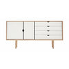 Andersen Furniture S6 Sideboard mýdlový dub, bílá fronta