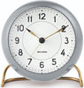 Arne Jacobsen Station Table Clock With Alarm Grey And White, 12cm