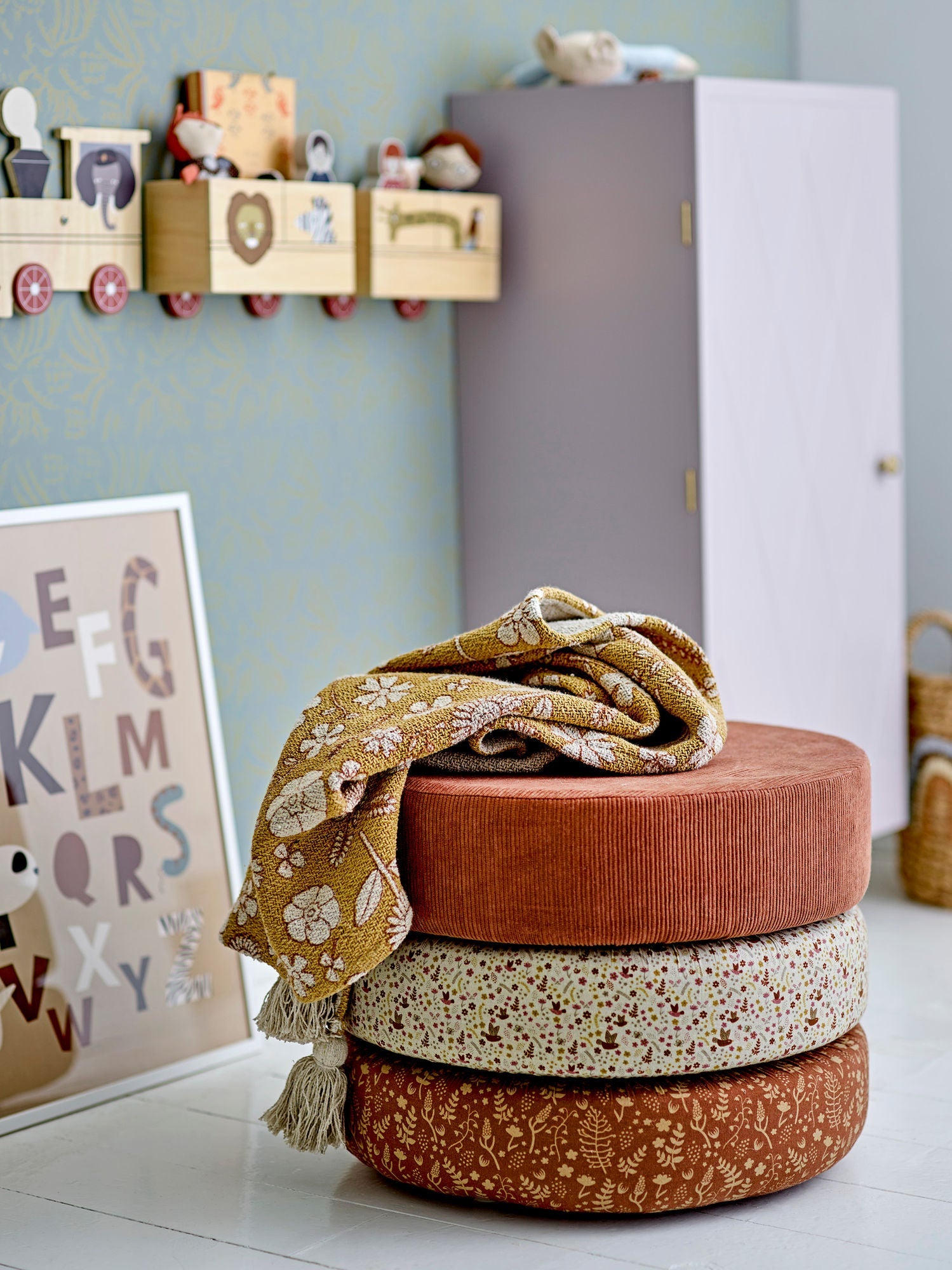 Bloomingville Mini Jo Pouf, Brown, Cotton