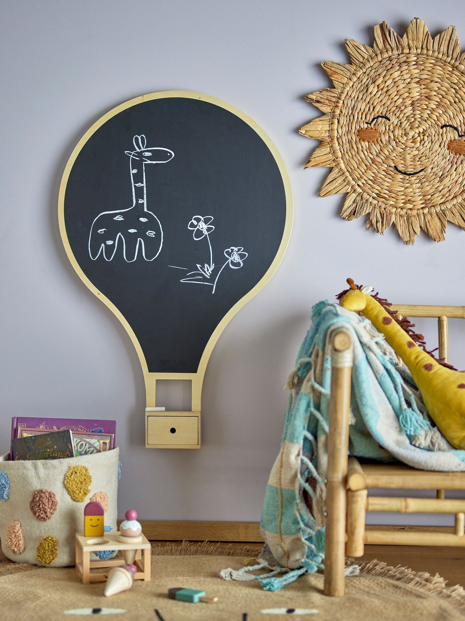 Bloomingville Mini Valona Blackboard, černá, překližka