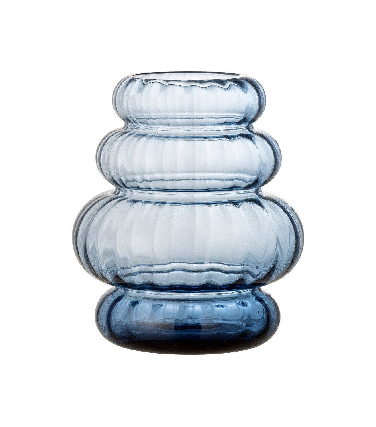 Bloomingville Bing váza, modrá, sklo