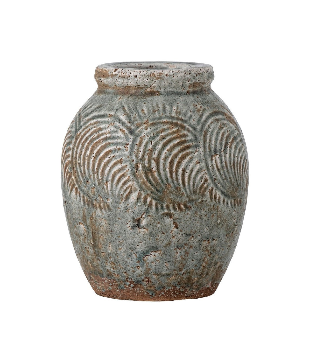 Bloomingville Damian Deco Vase, Green, Terracotta