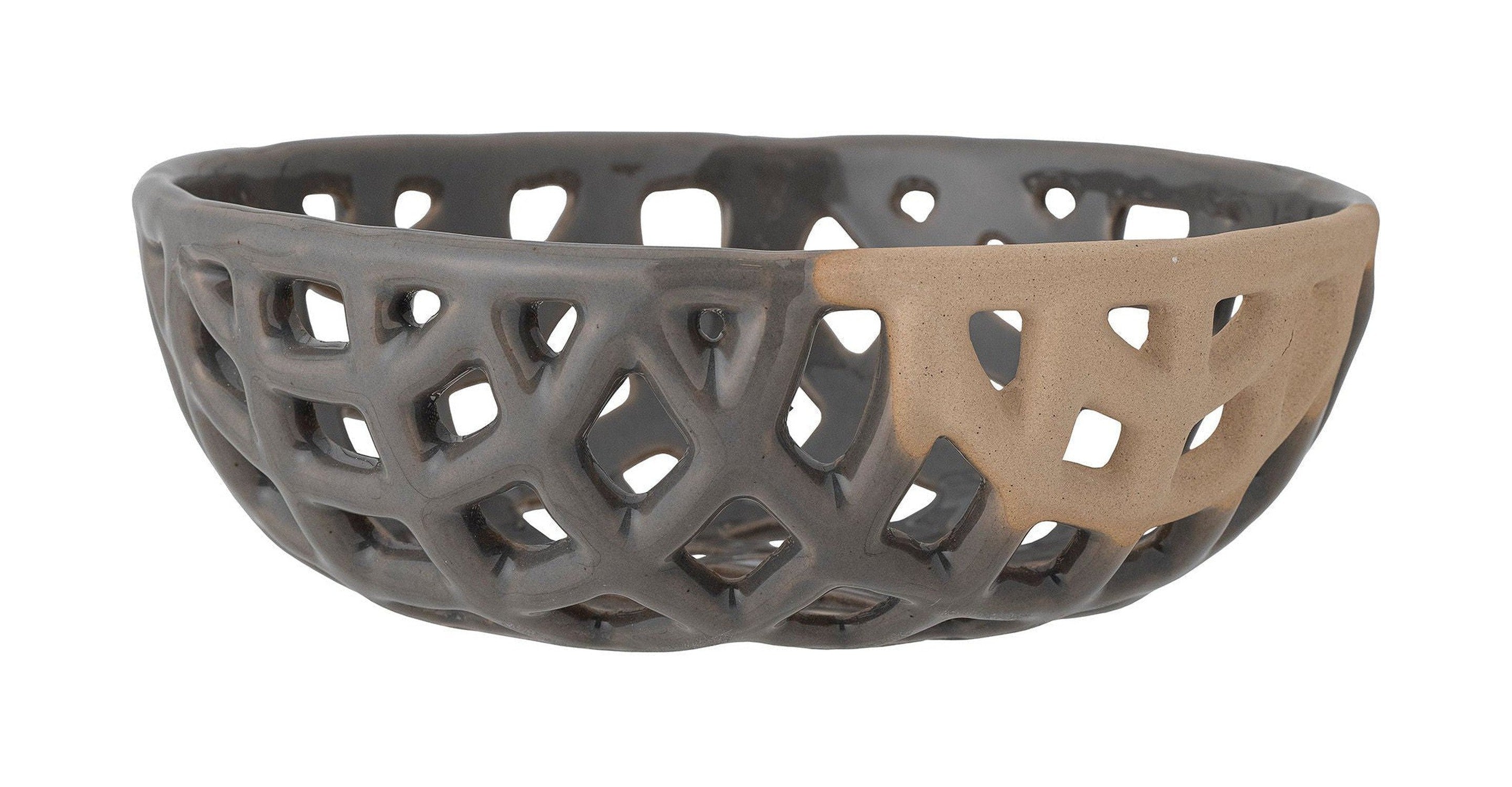 Bloomingville Electra Deco Bowl, Grey, Stoneware