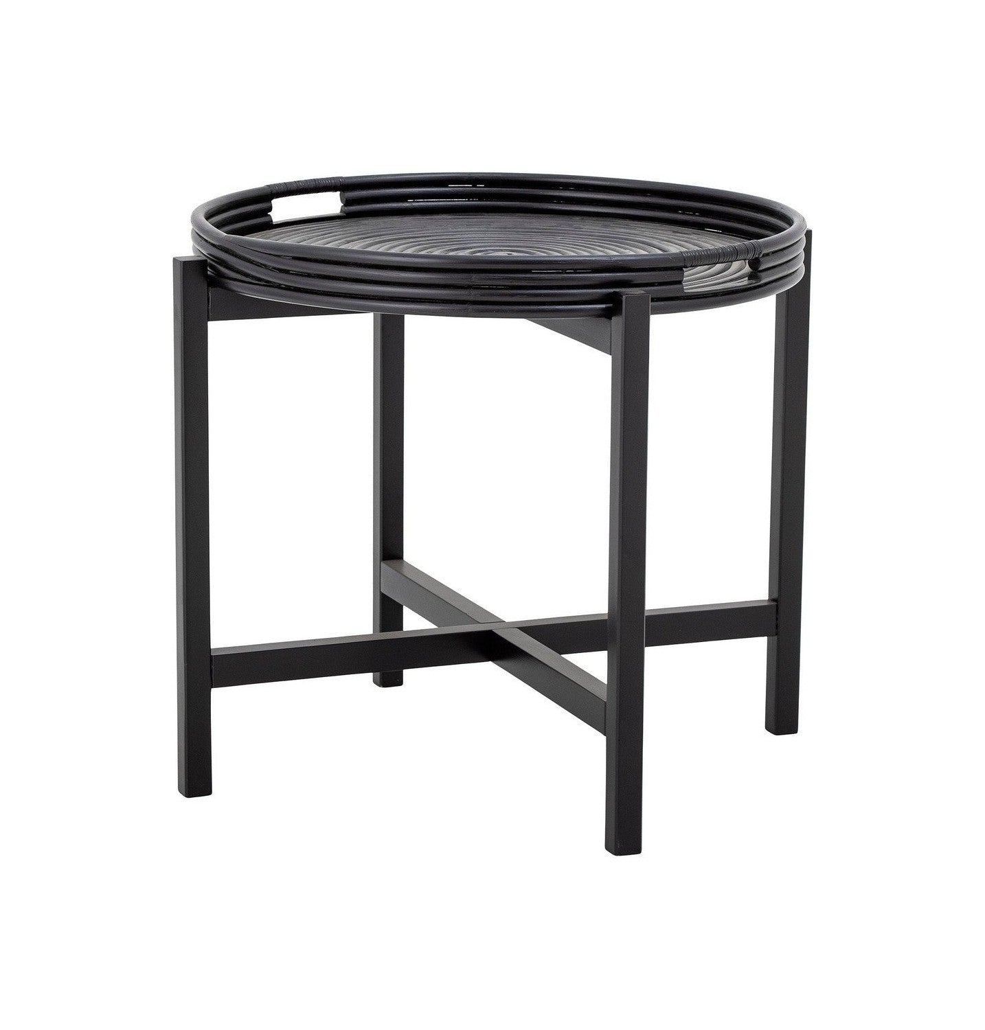 Bloomingville Milli Tray Table, Black, Rattan