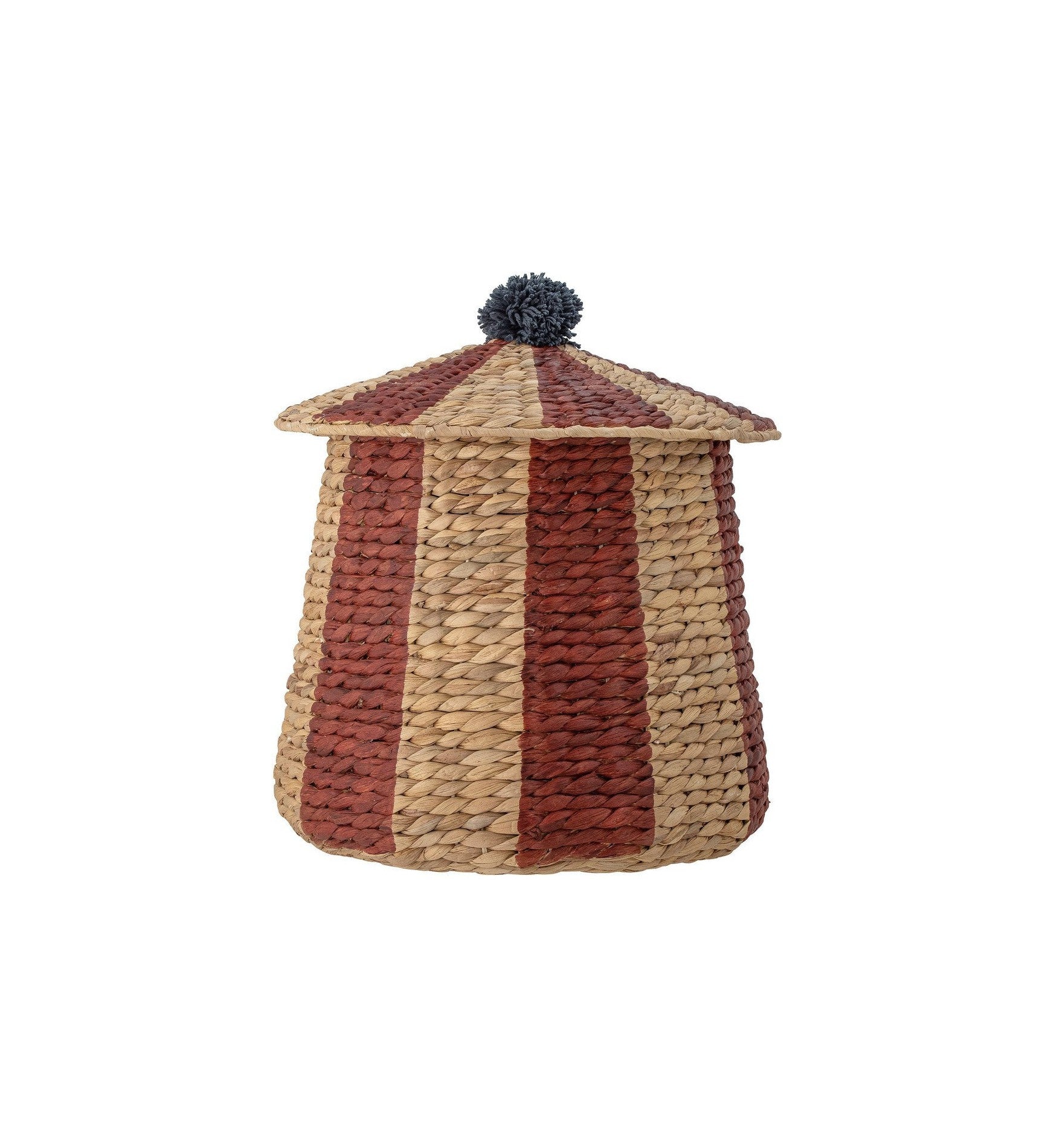 Bloomingville MINI Birsen Basket w/Lid, Red, Water Hyacinth