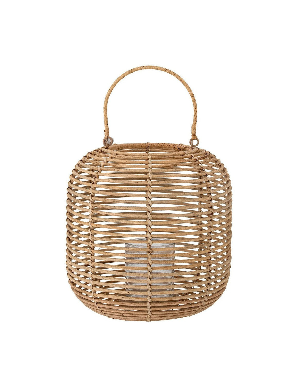 Bloomingville Nei Lantern W/Glass, Nature, Rattan