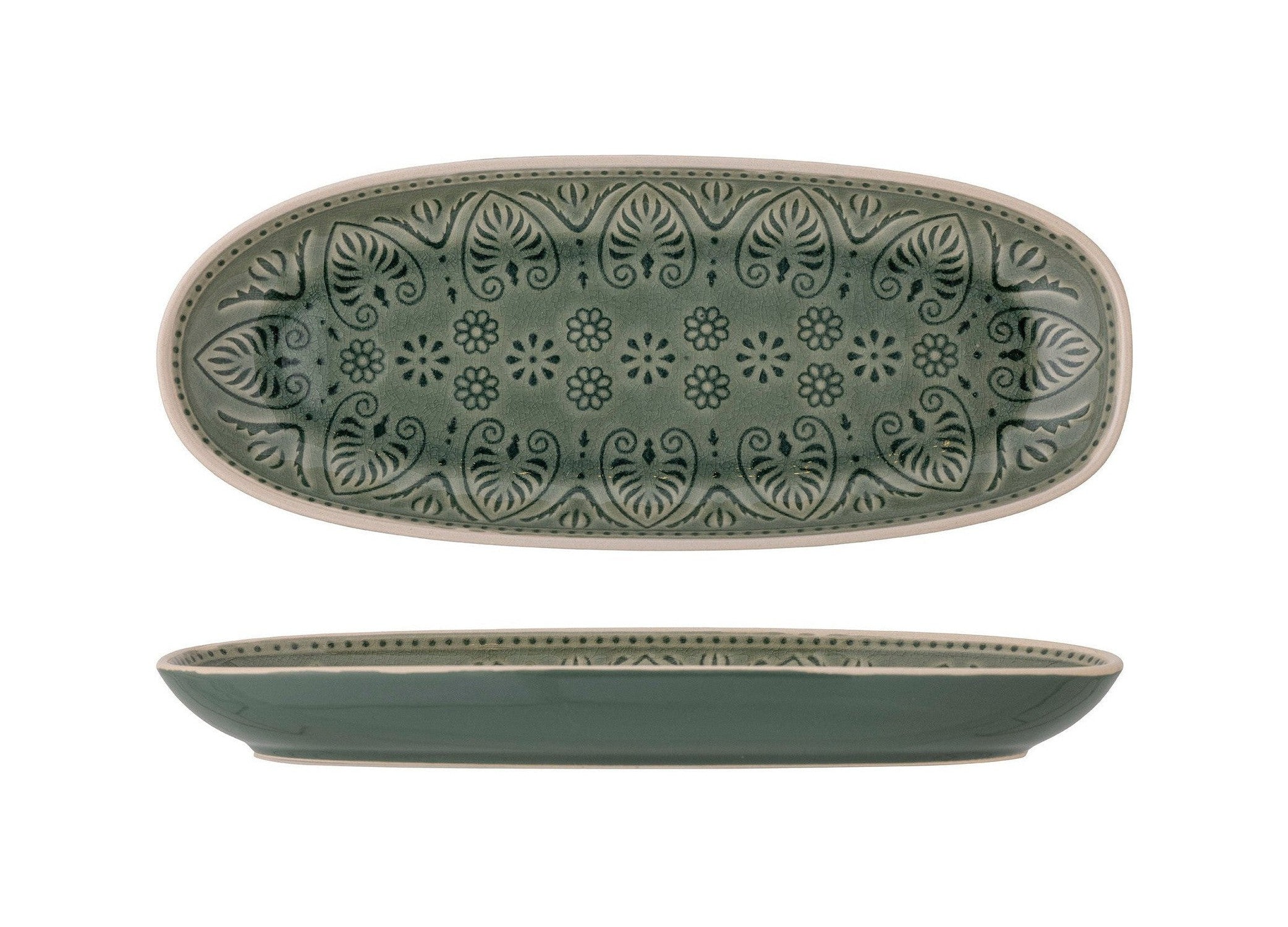 Bloomingville Rani Serving Plate, Green, Stoneware