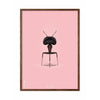  Ant Classic Poster Dark Wood Frame 30x40 Cm Pink Background