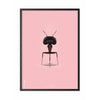  Ant Classic Poster Frame In Black Lacquered Wood 30x40 Cm Pink Background