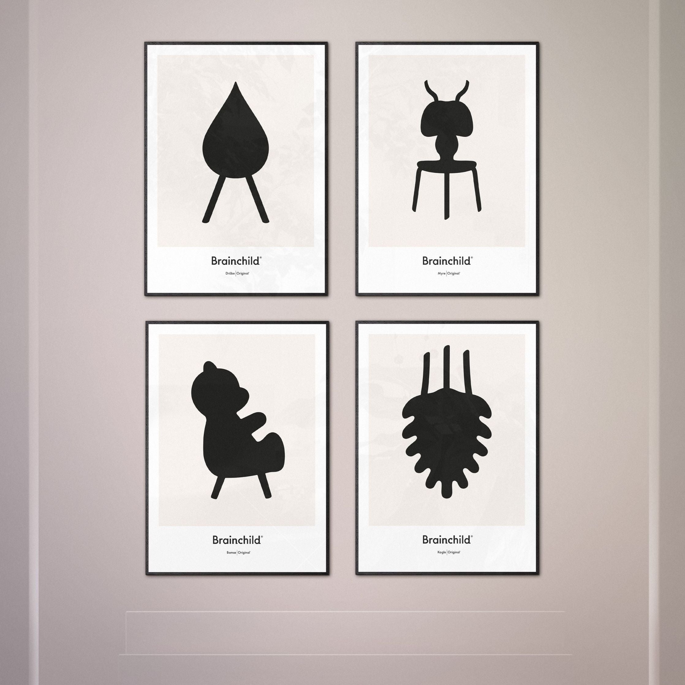 [product_category]-Brainchild Ant Design Icon Poster, Frame Made Of Dark Wood 30 X40 Cm, Grey-Brainchild-IG-41002-B-BRA-8