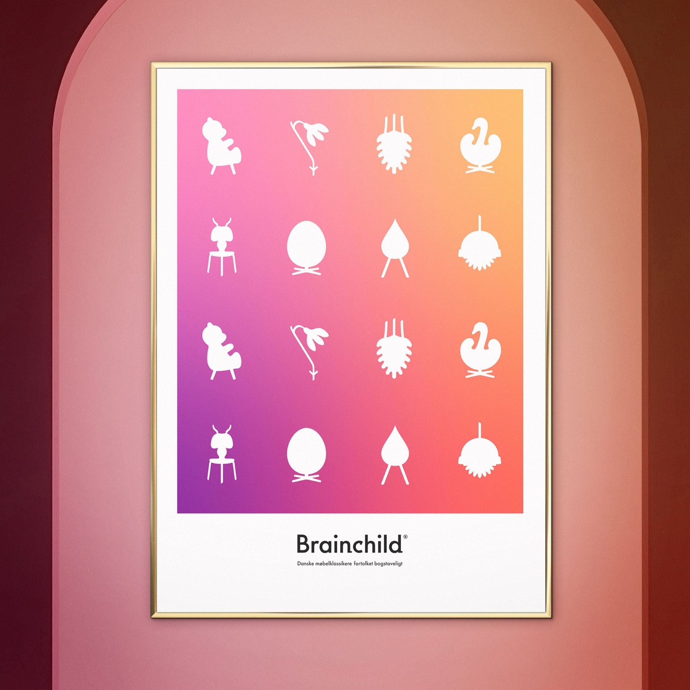 [product_category]-Brainchild Design Icon Poster, Brass Frame 50 X70 Cm, Colour-Brainchild-IF-00003-D-BRA-5