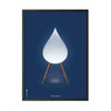  Drop Classic Poster Frame Made Of Black Lacquered Wood 70x100 Cm Dark Blue Background