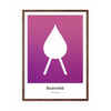  Drop Design Icon Poster Dark Wood Frame 70 X100 Cm Purple