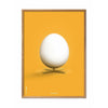  Egg Classic Poster Frame Made Of Light Wood 50x70 Cm Yellow Background