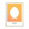  Egg Design Icon Poster Brass Frame 50 X70 Cm Yellow