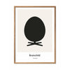  Egg Design Icon Poster Frame Made Of Light Wood 50x70 Cm Grey