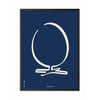  Egg Line Poster Frame In Black Lacquered Wood 50x70 Cm Blue Background