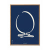  Egg Line Poster Frame Made Of Light Wood 70x100 Cm Blue Background