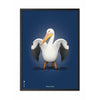  Pelikan Classic Poster Frame In Black Lacquered Wood 50x70 Cm Dark Blue Background