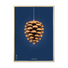  Pine Cone Classic Poster Brass Coloured Frame 70x100 Cm Dark Blue Background