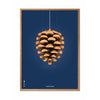  Pine Cone Classic Poster Frame Made Of Light Wood A5 Dark Blue Background