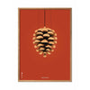  Pine Cone Classic Poster Frame Made Of Light Wood A5 Red Background