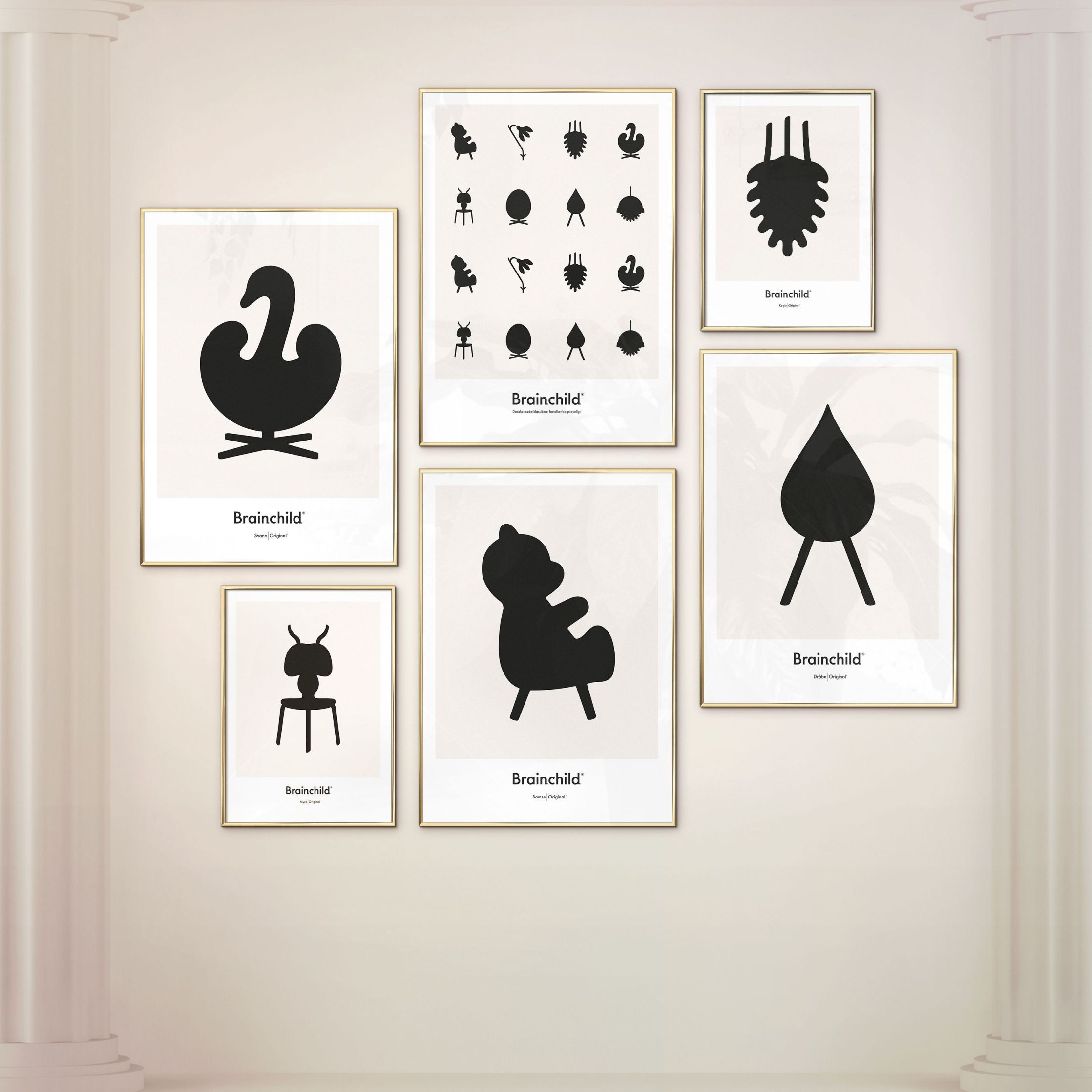 [product_category]-Brainchild Pine Cone Design Icon Poster Without Frame 30x40 Cm, Grey-Brainchild-IG-21002-BRA-4