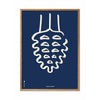  Pine Cone Line Poster Frame Made Of Light Wood 70x100 Cm Blue Background